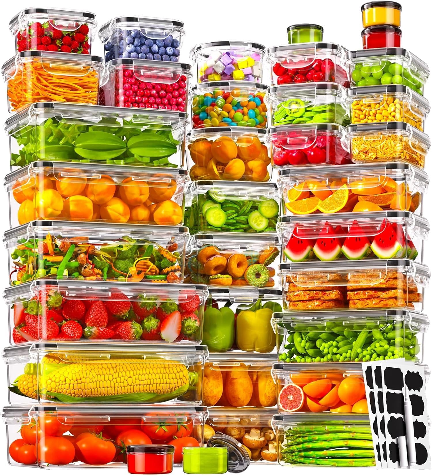 70 count Storage Containers with (35 Containers & 35 ), Plastic ...