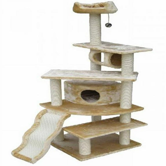 70 in. Beige Cat Tree Condo Furniture