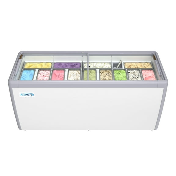 70 in. Gelato Dipping Cabinet Display Freezer with Sliding Glass Door, 20 cu. ft. KM-GDC-71SD