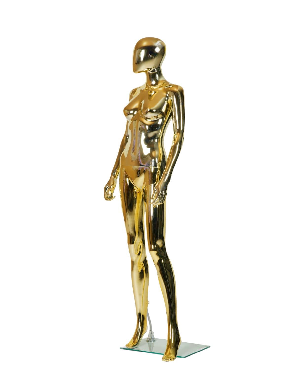 70 in Gold Female Mannequin Dress Form Display - Manikin Torso Stand Realistic Full Body Mannequin for Retail Clothing Shops