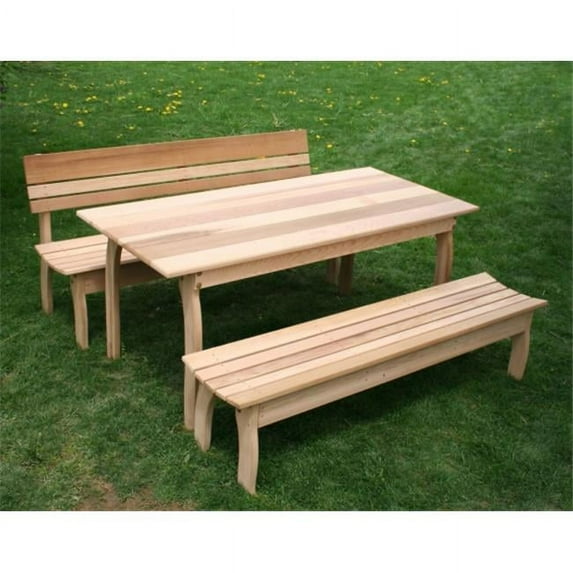 70 in. L x 32 in. W Cedar Odd Couple Dining Set