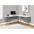 thumbnail image 1 of 70 in. Left & Right Metal Computer Desk, White Concrete - Silver, 1 of 1