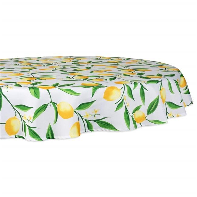 Colorful Floral Blossom Print Round Fabric Tablecloth