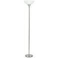 thumbnail image 1 of 70 in. Nickel Torchiere Floor Lamp with White Frosted Glass Dome Shade, 1 of 1