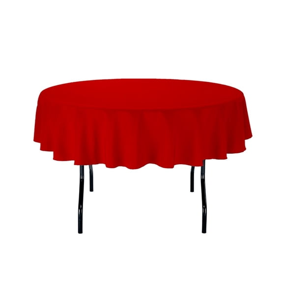 70 in. Round Polyester Tablecloth Red