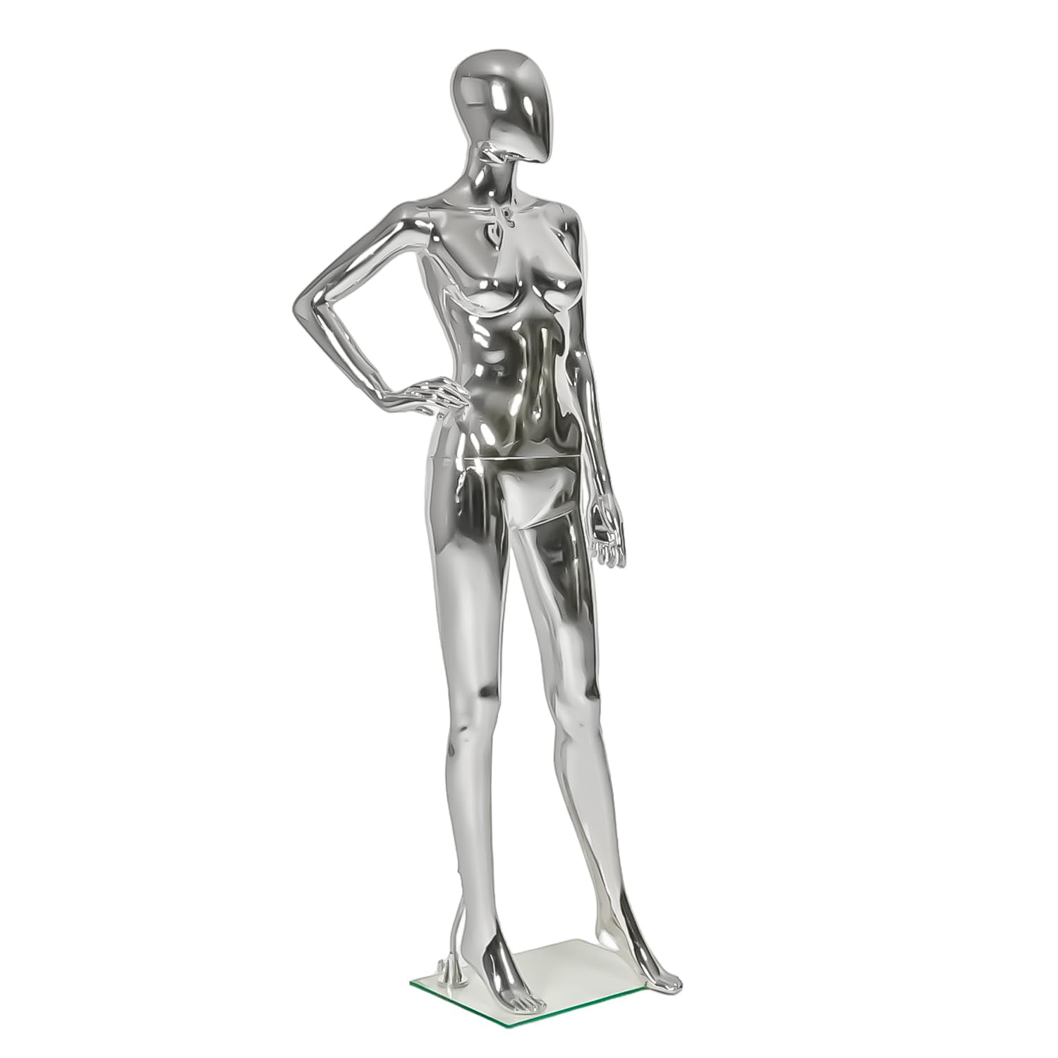 70 in Silvery Female Mannequin Dress Form Display - Manikin Torso Stand Realistic Full Body Mannequin for Retail Clothing Shops