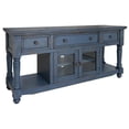 thumbnail image 1 of 70 in. Solid Wood Open shelving Distressed TV Stand, Blue, 1 of 1