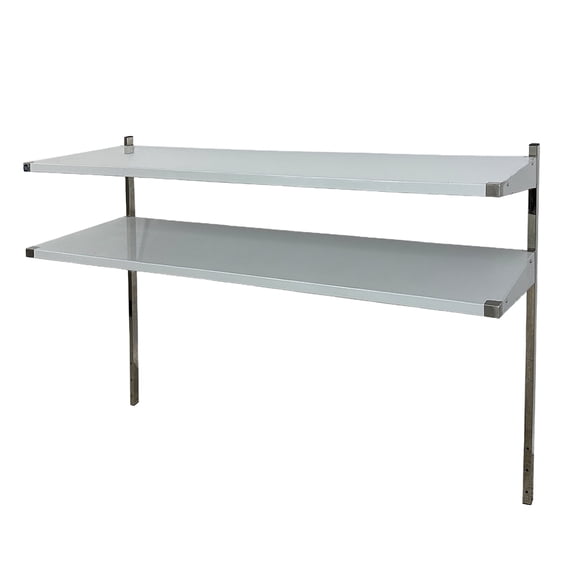 Elite Kitchen 2-Tier Stainless Steel Storage Shelf, 15.5"W x 15.5"D x 47.8"H