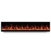 cooboom 70'' Electric Fireplace 4.3" Ultra-Thin Electric Fireplace, Narrow Frame, Wall Mounted and Recessed Design, Remote Control