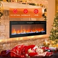 thumbnail image 1 of 70 inch Electric Fireplace in-Wall Recessed and Wall Mounted with Remote Control, 1500/750W Fireplace Heater (60-99°F Thermostat) with 12 Adjustable Color, Timer, Log and Crystal, 1 of 8