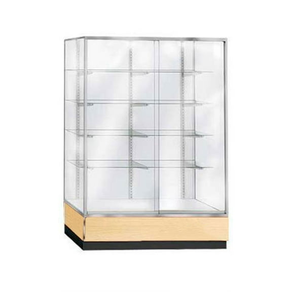 70 inch Maple Metal Framed Glass Wall Unit Ready to Assemble
