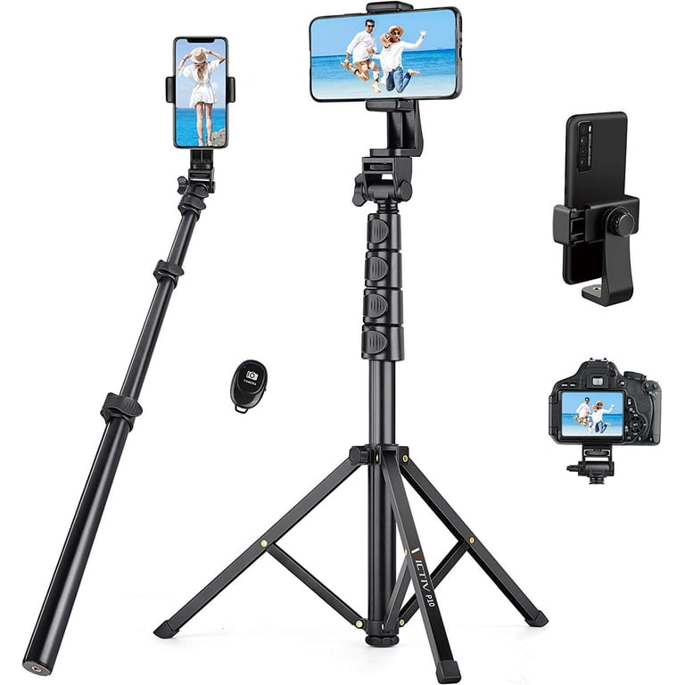 70 inch Phone Tripod, Extendable Selfie Stick Tripod with Remote, Portable  Cell Phone Tripod Stand, Lightweight Travel