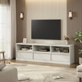 thumbnail image 1 of 70 inch TV Stand for 75" TVs, Mid Century Modern Entertainment Center with Storage Drawer & Open Shelves, Wood Media Console Cabinet for Living Room/Bedroom, 1 of 9