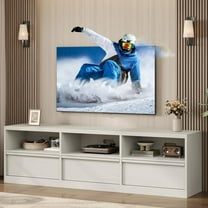 70 inch TV Stand for 80" TVs, Modern Entertainment Center with Storage Drawer & Open Shelves, Wood Media Console Cabinet for Living Room Bedroom, White