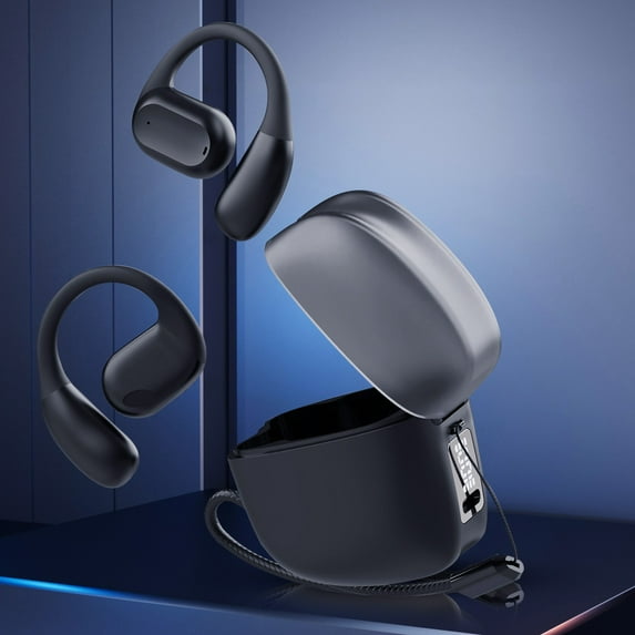 up to 70% off karymi Bluetooth 5.3 Comfort Earbuds Ear Hanging Type Non In Ear Directional Sound Transmission Long Range Bluetooth Wireless Earphones Holiday Gifts