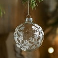 thumbnail image 1 of up to 70% off karymi Clear Glass Christmas Ornaments White Sequin Diamond Baubles Hanging Balls Xmas Tree Decorations Holiday Hanging Decor Family Gifts Super Savings Week up to 60% off, 1 of 6