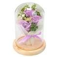 thumbnail image 1 of up to 70% off karymi Rose Bouquet Valentine's Day Gift Roses Artificial Flowers Eternal Flower Glass Cover Led Light Gift Box Flower Lamp Birthday Gifts Valentines Day Gifts for Her, 1 of 3