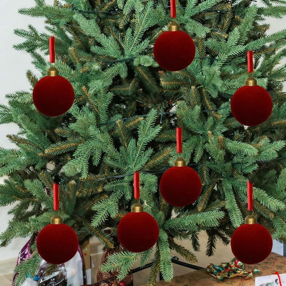 up to 70% off karymi Velvet Balls Ornaments 12pcs 3.15Inch for Christmas Tree Baby Shower Girls First Christmas Decorations Birthday Party Mens Christmas Gifts Weekly flyer Wholesale