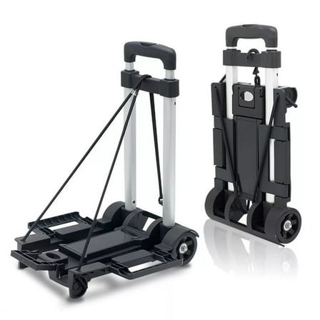 70 lbs Collapsible Folding Hand Truck Dolly Portable Trolley Luggage Push Cart, Lightweight & Durable for Travel, Shopping, Office Use