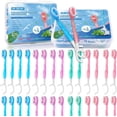 thumbnail image 1 of 70 packs of mini disposable toothbrushes 5-in-1 portable pre-applied toothpaste travel toothbrush, equipped with toothpaste, tongue scraper, floss stick, independent packaging box small packaging pre, 1 of 4