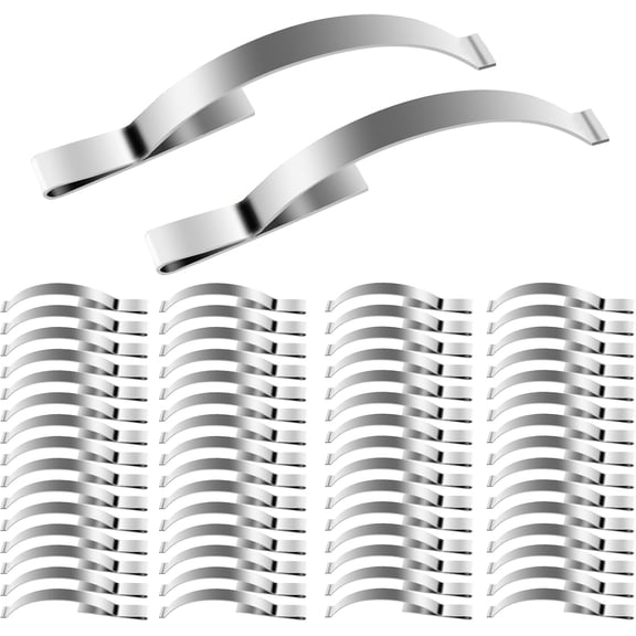 70 pcs Window Screen Tension Spring Corner Clips, Corner Mount Flat Window Spring Stainless Steel Window Screen Clips, Wide 2-11/32 Long, Prevent Screen Windows Shaking (Silver)