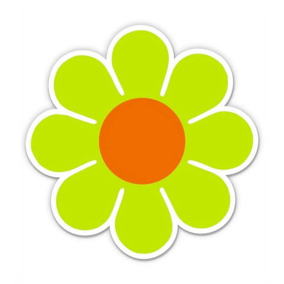 70's Daisy Flower Cute Retro - 5" Vinyl Sticker - For Car Laptop I-Pad - Waterproof Decal