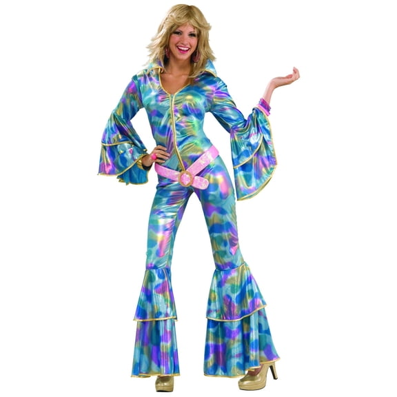 Rubies 70s Disco Mama Bell Bottom Jumpsuit Costume for Adults, Women's Small