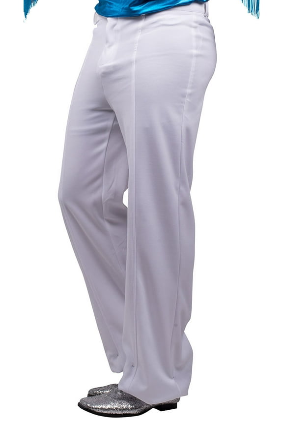 Men's 70s Boogie Disco Fever Flared White Pants Costume XX-Large 38-40
