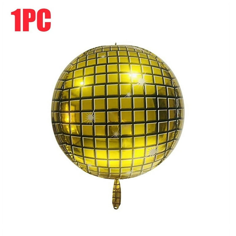 6Pack Gold Disco Ball Balloons Disco Golden Balloon Balls Decor