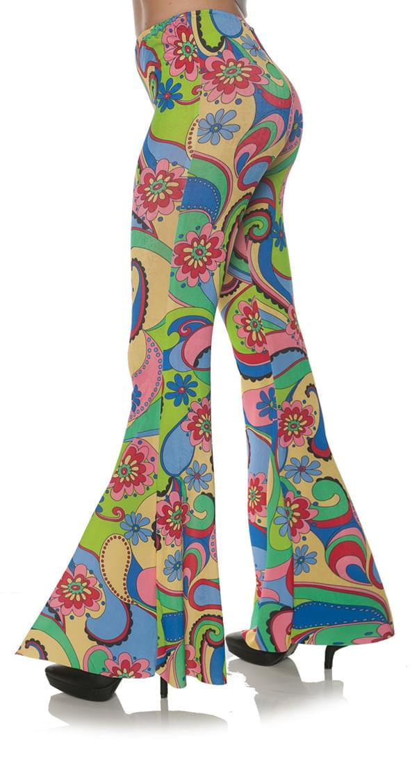 70's Flower Bell Bottoms Women's Costume Pants - X-Small 