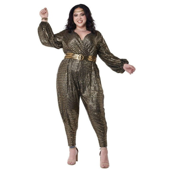 70's Gold Disco Queen Plus Size Adult Costume