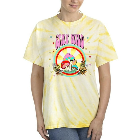 70's Psychedelic Mushroom Tie Dye Cyclone Women -Image by Shutterstock, Female Medium