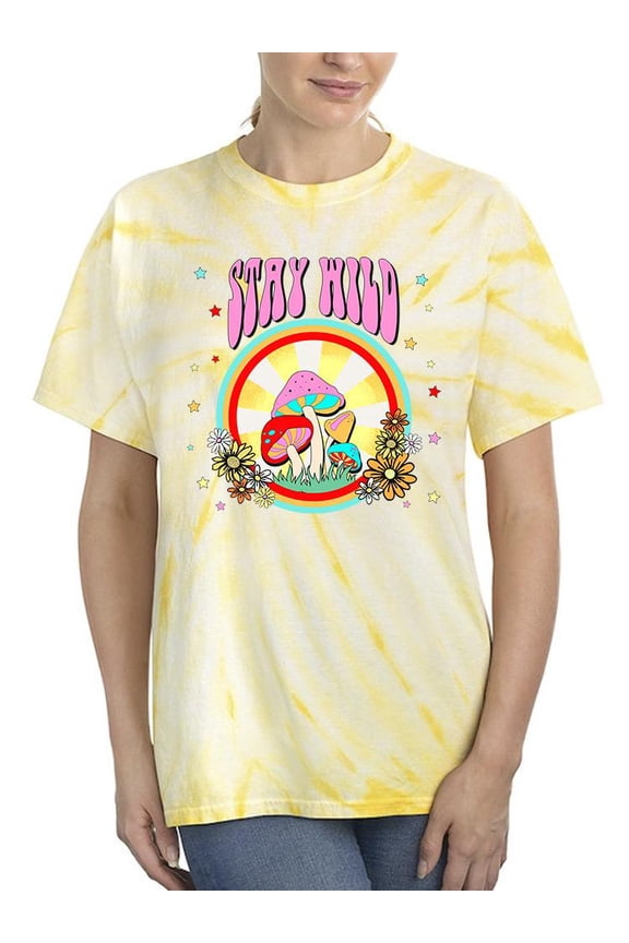70's Psychedelic Mushroom Tie Dye Cyclone Women - Women , Xtra Large