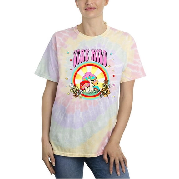 70's Psychedelic Mushroom Tie Dye Spiral Women -Image by Shutterstock, Female x-Large