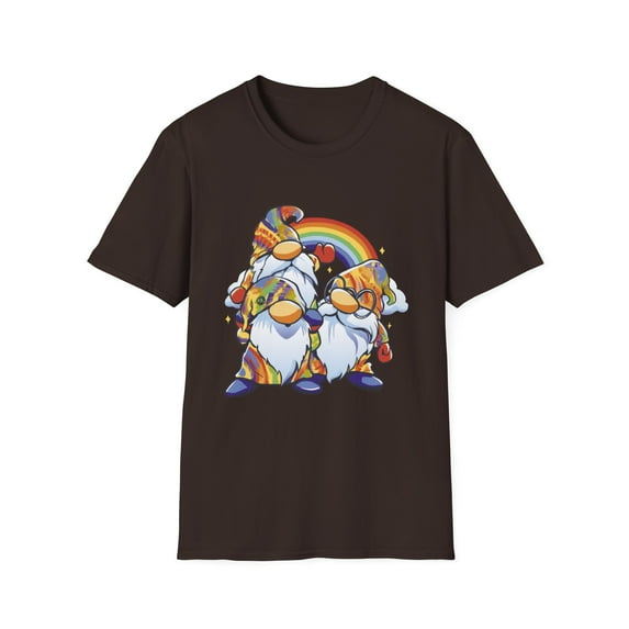 70's Rainbow Cute Gnomes Novelty Flower Funny T-shirts