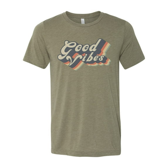 "70's Shirt, Good Vibes, Vintage Shirt, Vibing, Trendy, Unisex, Sublimation T, Soft Bella T, Vintage Tees, Retro Shirt, Gift For Him, Mom Tee, Heather Olive, MEDIUM"