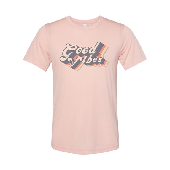 "70's Shirt, Good Vibes, Vintage Shirt, Vibing, Trendy, Unisex, Sublimation T, Soft Bella T, Vintage Tees, Retro Shirt, Gift For Him, Mom Tee, Peach, LARGE"