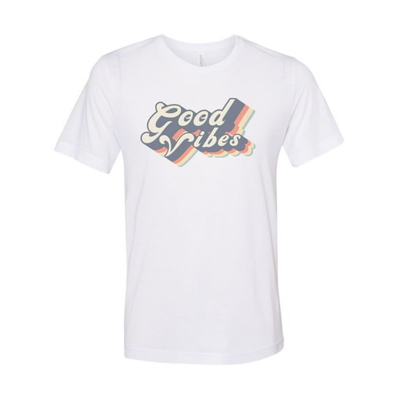 "70's Shirt, Good Vibes, Vintage Shirt, Vibing, Trendy, Unisex, Sublimation T, Soft Bella T, Vintage Tees, Retro Shirt, Gift For Him, Mom Tee, White, LARGE"