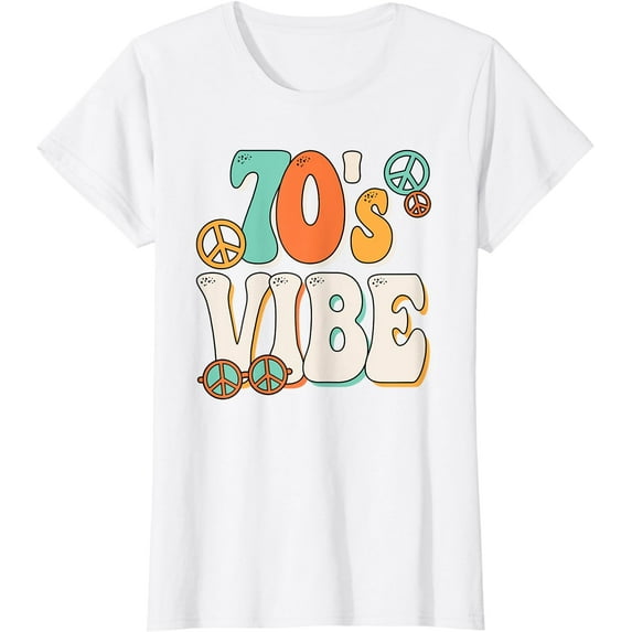 70's Vibe Costume 70s Party Outfit Groovy Hippie Peace Retro T-Shirt