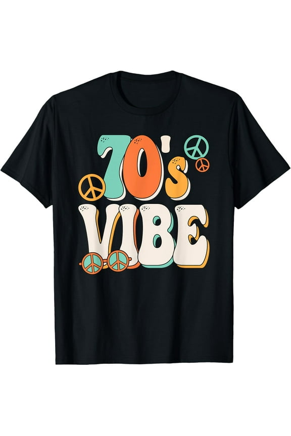 70's Vibe Costume 70s Party Outfit Groovy Hippie Peace Retro T-Shirt