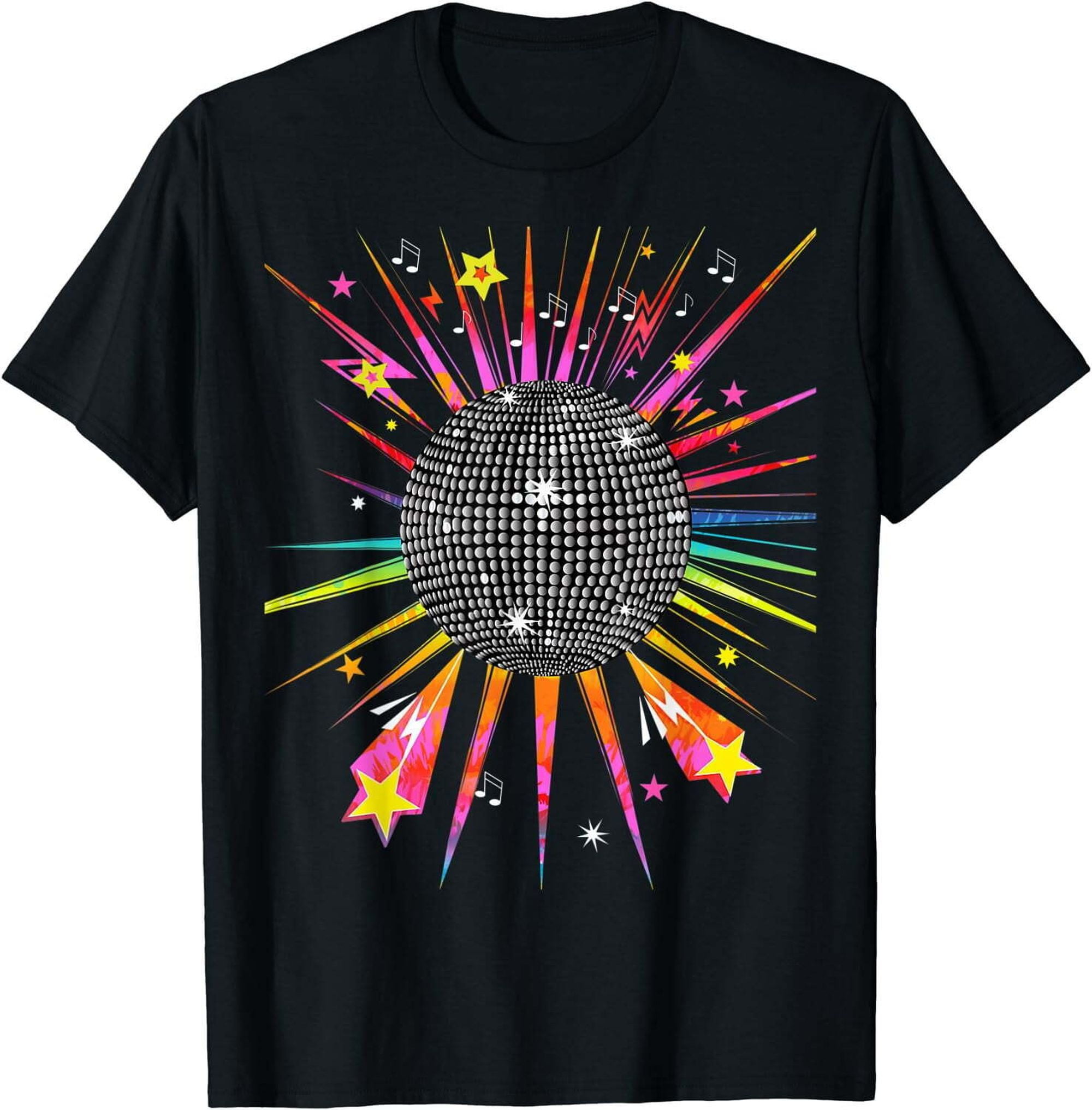 70's Vintage Disco Ball Tie Dye Shirt Groove in Retro Style at