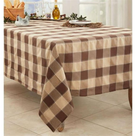 70 x 140 in. Stitched Plaid Tablecloth, Multi Color