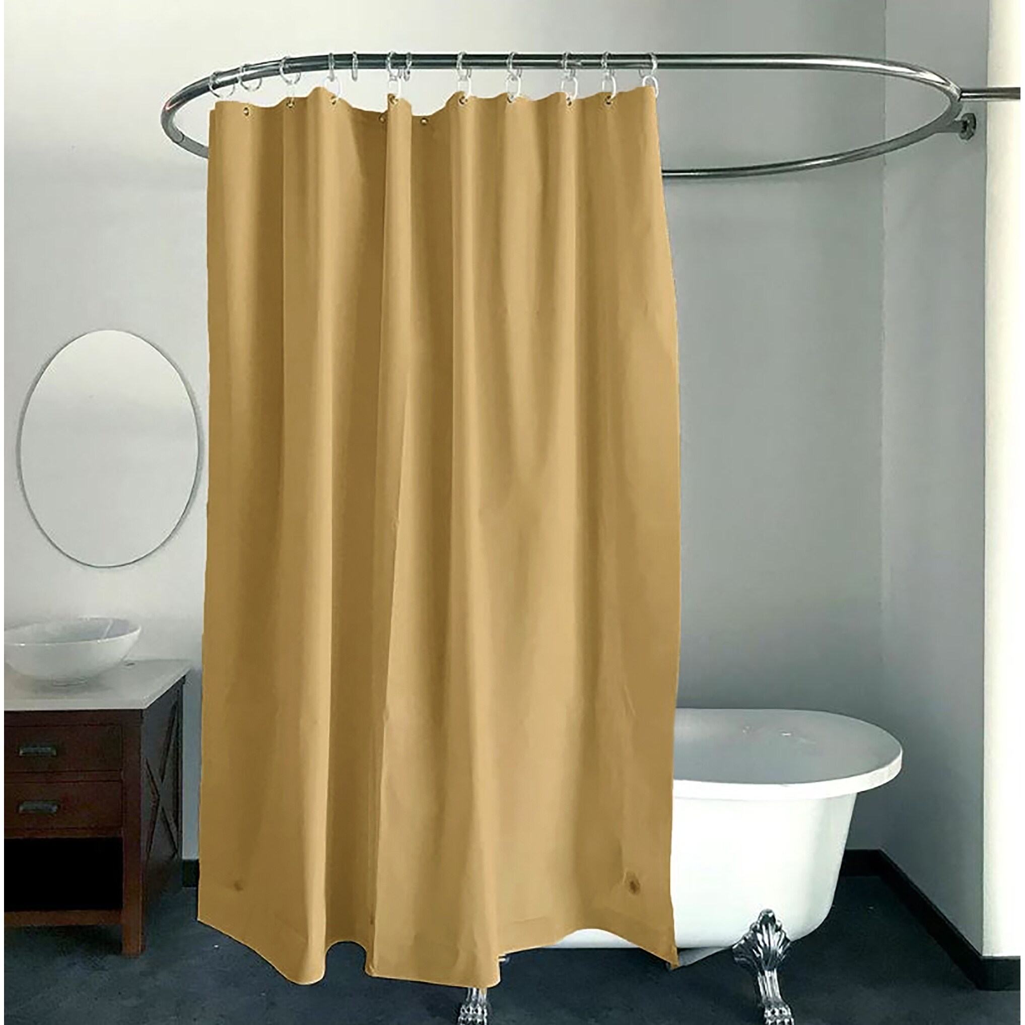 70" x 72" PVC Shower Curtain Liner Waterproof Gold