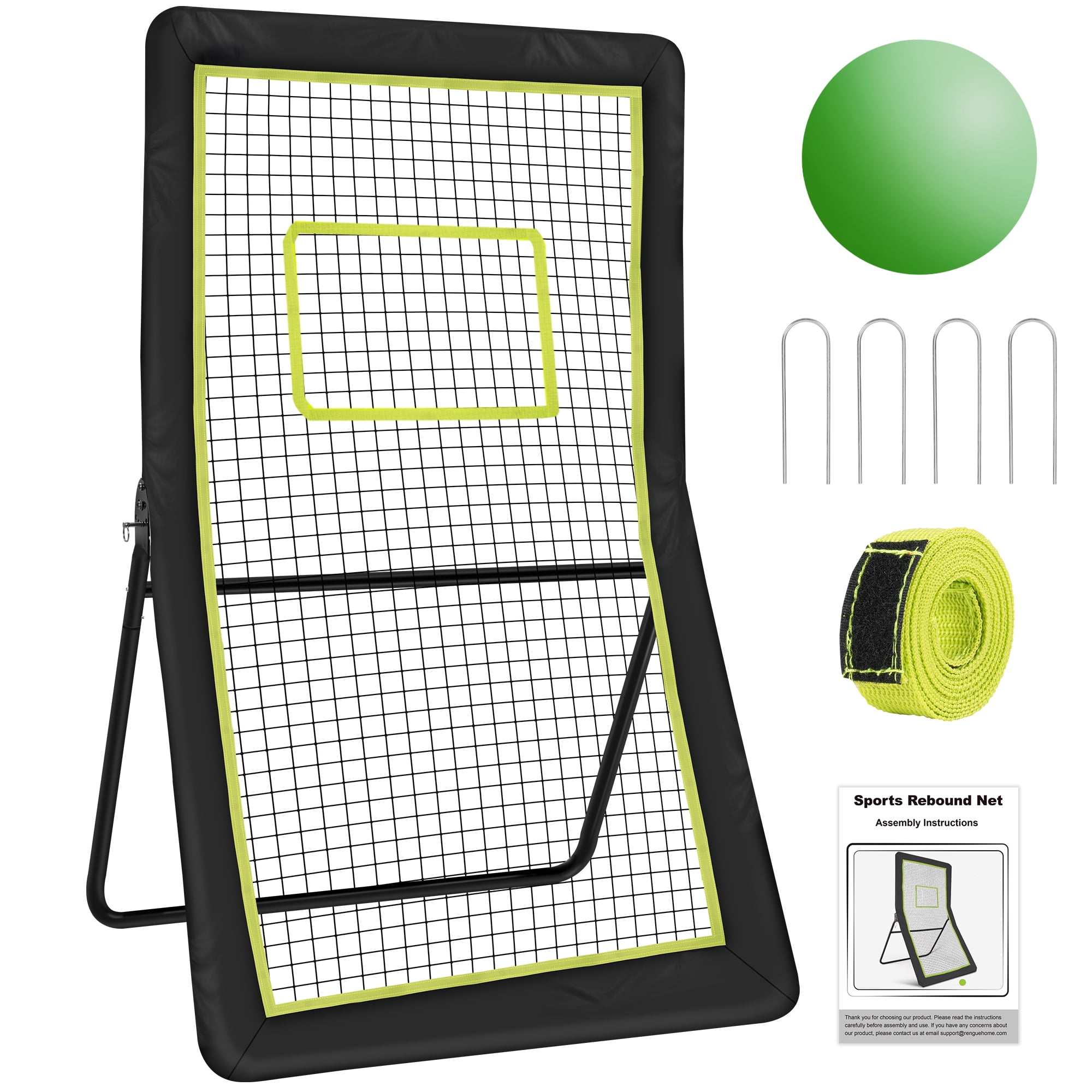 7x4ft Lacrosse Rebounder Pitchback Training Screen, EVMORE Bounce Back ...