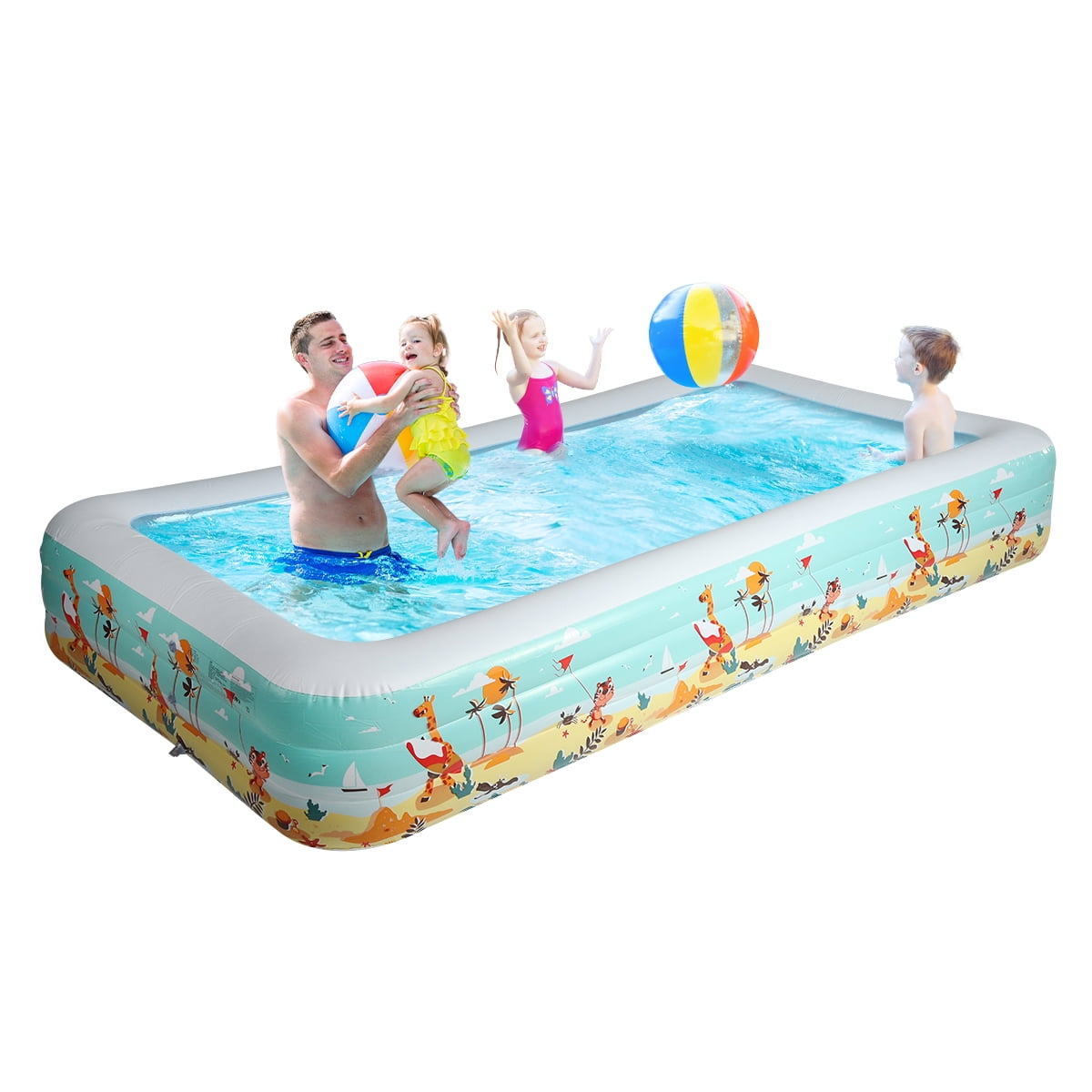 70''x52''x23'' Inflatable Pool, 3 Layer Family Swimming Pool for