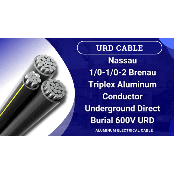 700' Brenau 1/0-1/0-2 Aluminum Triplex URD Direct Burial Cable