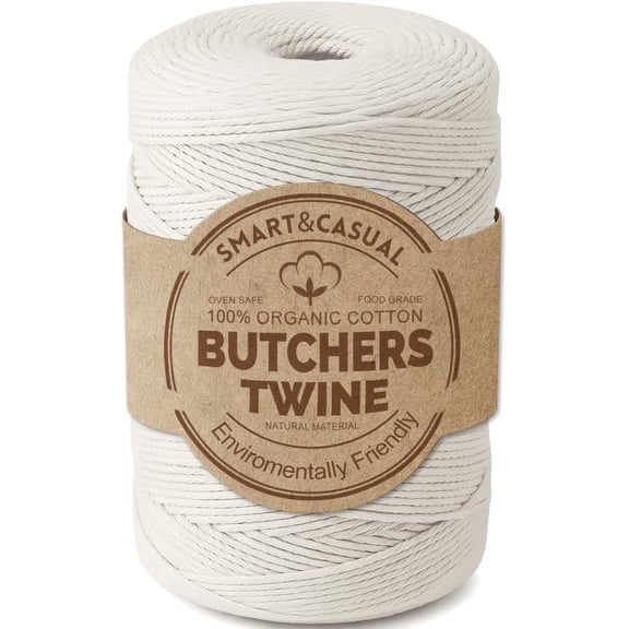 700 Feet 100% Cotton Butcher String 2mm Food-Grade Cooking for Kitchen Roasting Turkey Sausage Meat Prep Baking Crafts Crocheting Gift Wrapping Gardening