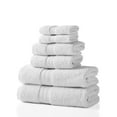 thumbnail image 1 of 700 GSM Long Staple Combed Cotton 6-Piece Towel Set, 2 Face, 2 Hand, and 2 Bath White, 1 of 1