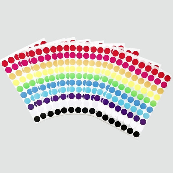 700 PCS Dot Stickers 3/4 Inch Color Coding Labels Round Colored Dot Stickers, 10 Assorted Color Colorful Coding Label Circle Sticker, 70 Labels/Sheet