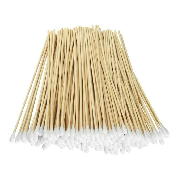 700 Pcs Count 6" Inch Long Cotton Swabs with Wooden Handles Cotton Tipped Applicator, Cleaning with Wood Handle for Oil Makeup Gun Applicators, Eye Ears Eyeshadow Brush and Remover Tool